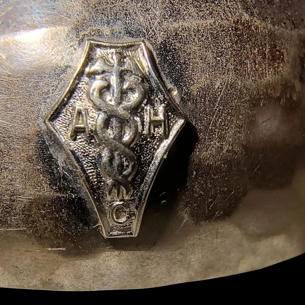 Hammered Sterling Cuff Bracelet – Caduceus Symbol